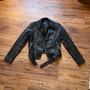 vegan leather moto jacket